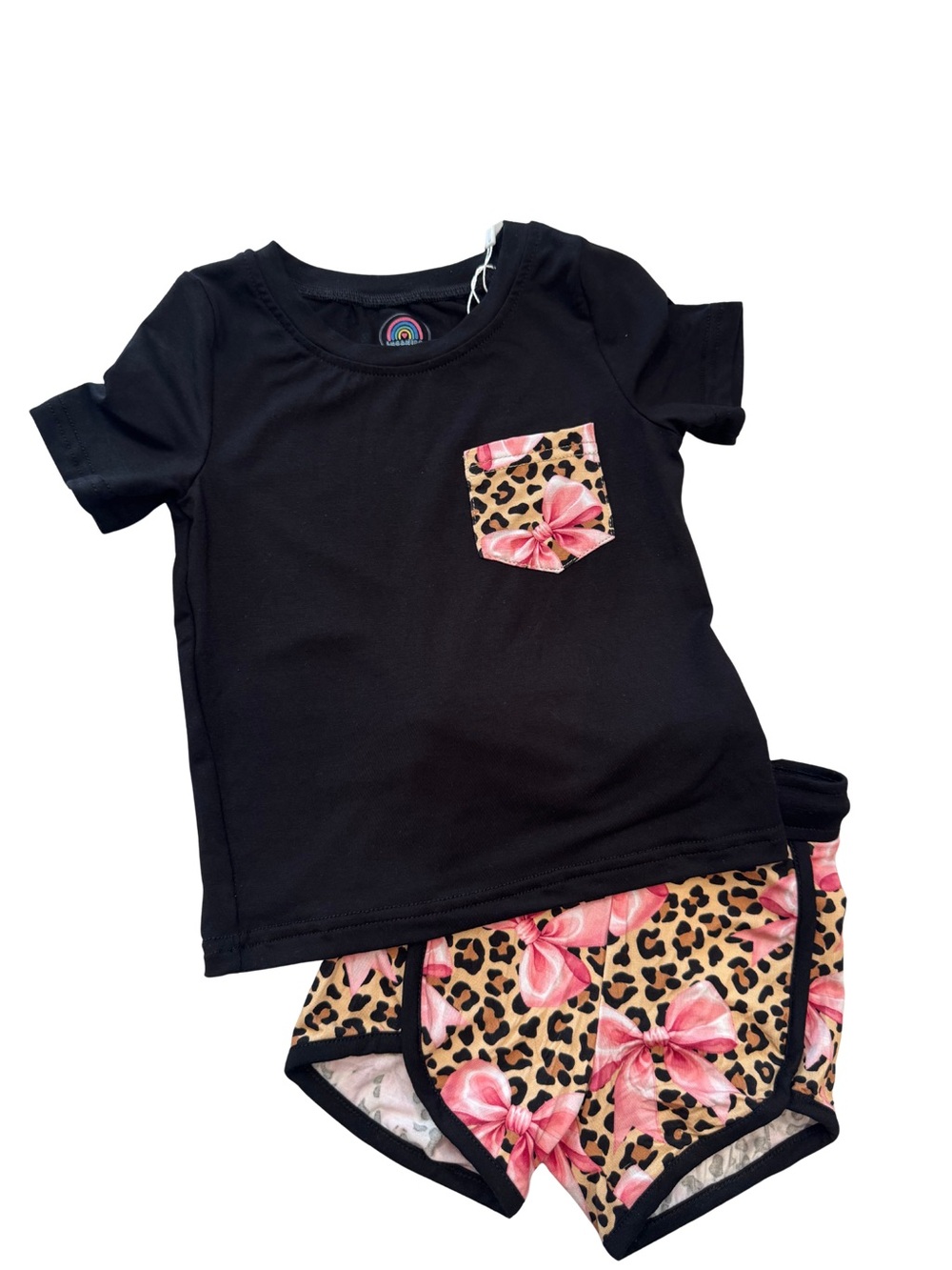 Cheetah Girl Bamboo Daywear set Pocket T and Shorts Size 3t